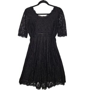 Motherhood Maternity Lace Overlay Fit & Flare Cocktail Black Dress Small S NEW